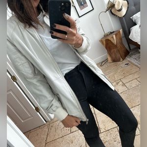 R13 white leather jacket